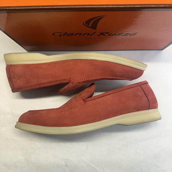Men\'s Gianni Russo maroon Leather loafer Shoes Size 44 US 11 Italian Made main image 11